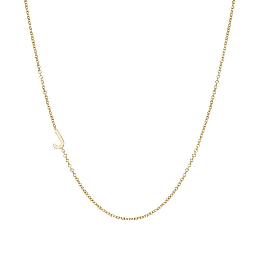 Gold Initial J Necklace